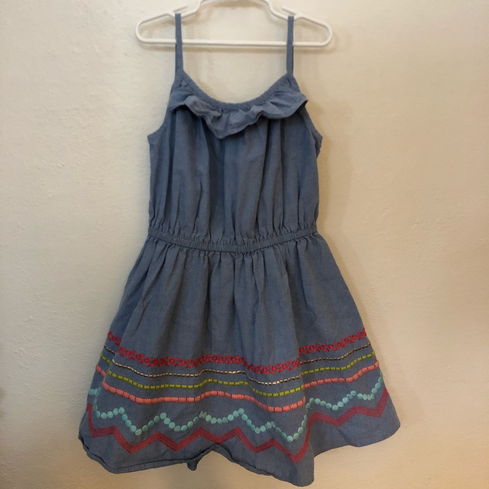 Embroidered Denim Dress